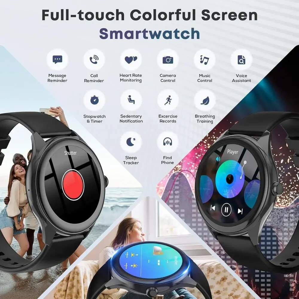 DIVOAZBVO TG02 Smart Watch Bluetooth Call 120 Sports Heart Rate iPhone Android
